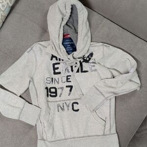 Gray American Eagle Hoodie Mens Small